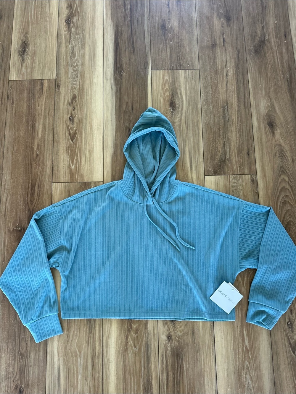 Beyond yoga womens cropped ribbed pullover sweatshirt size large NWT - Picture 2 of 6